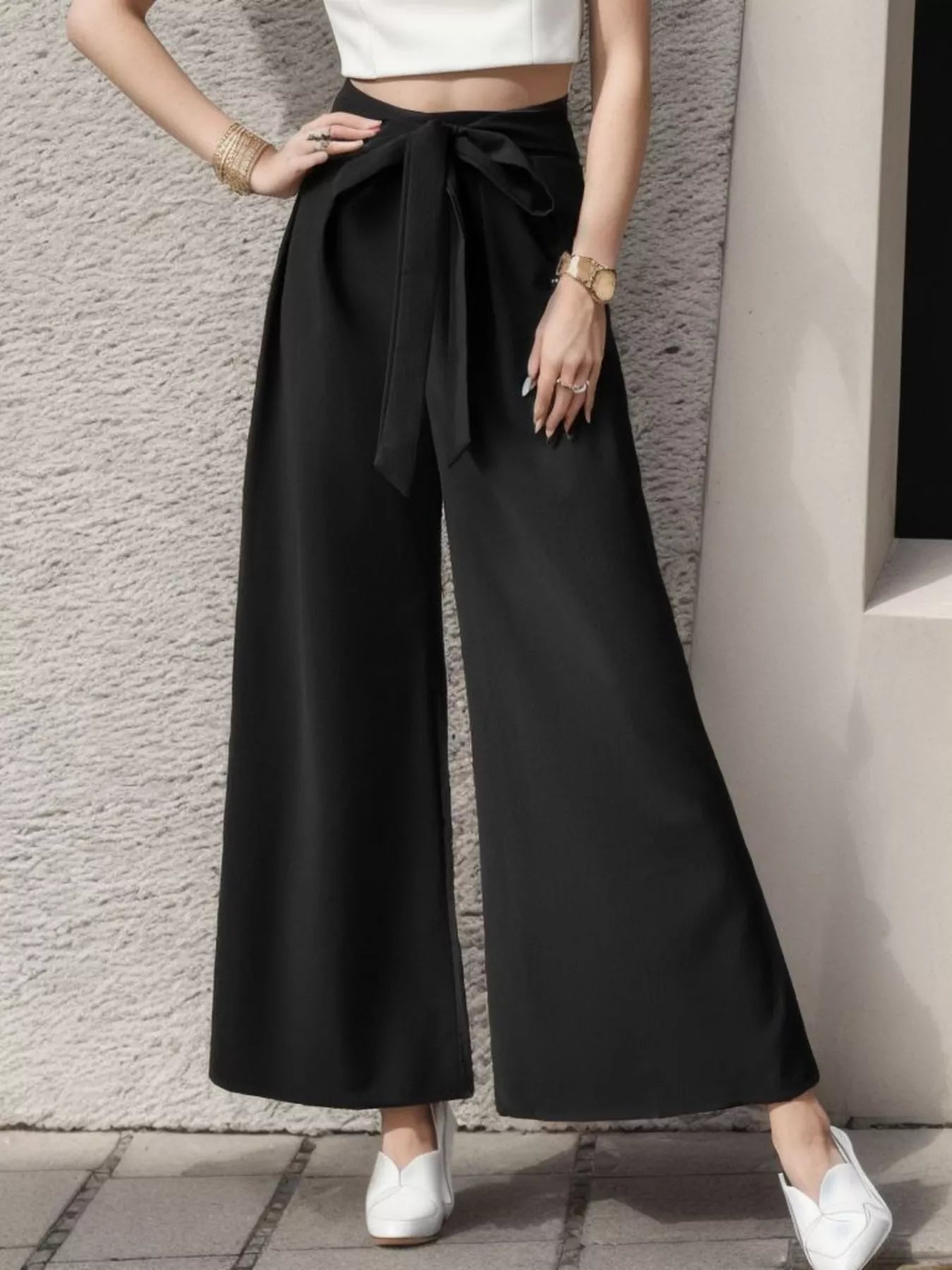 High-Waisted Wide-Leg Pants Secondary image