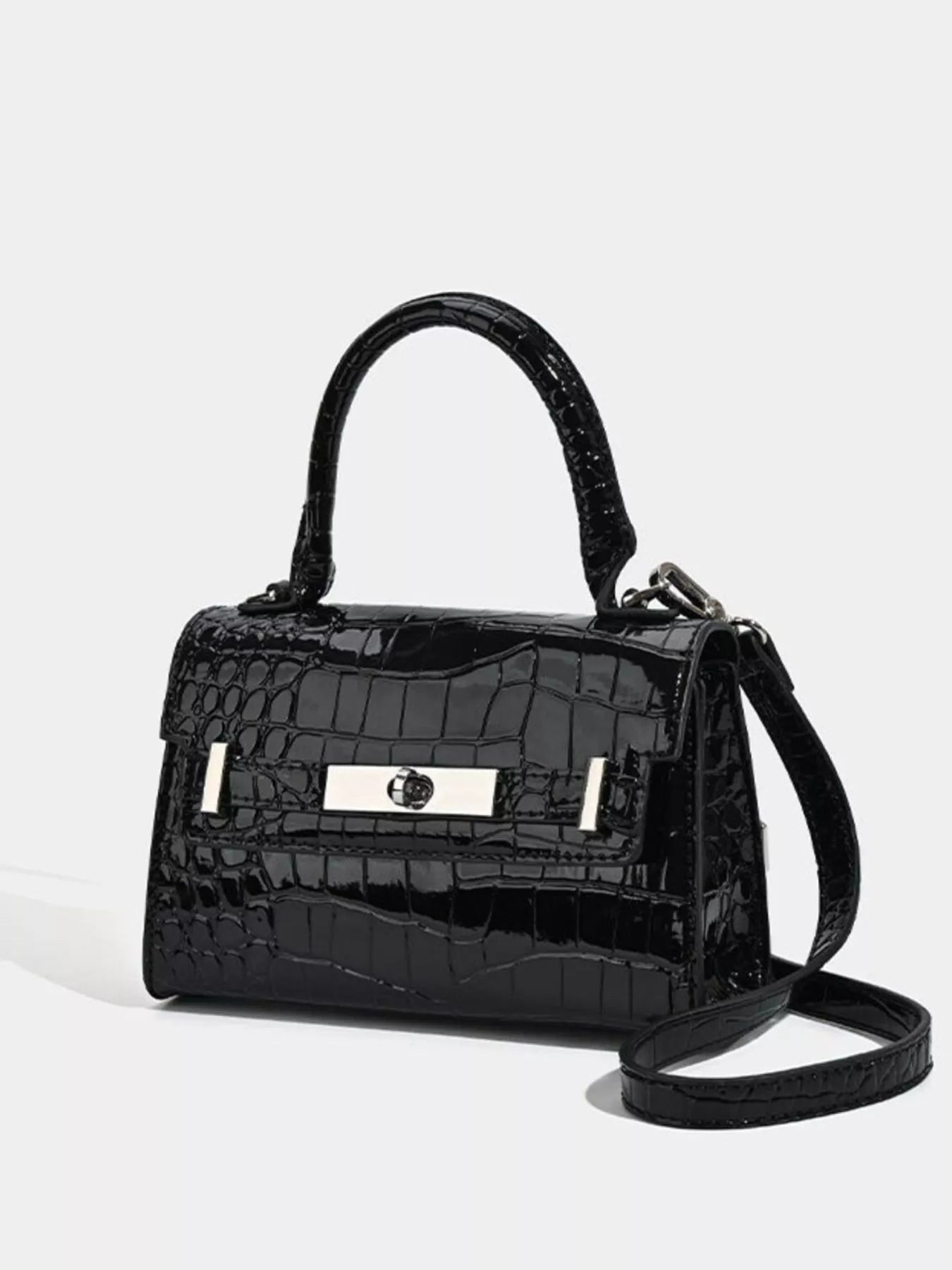 Croc-Embossed Top Handle Handbag Secondary image