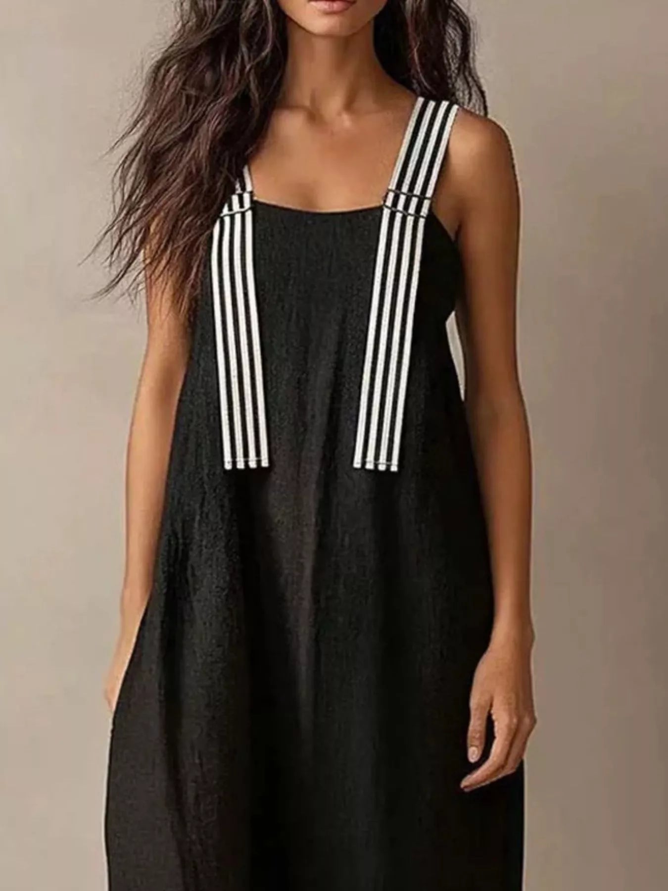 Striped Straps Midi Dress Secondary image