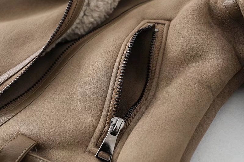 Women's Faux Suede Moto Jacket | Fleece-Lined Fall & Winter Coat - photo 2