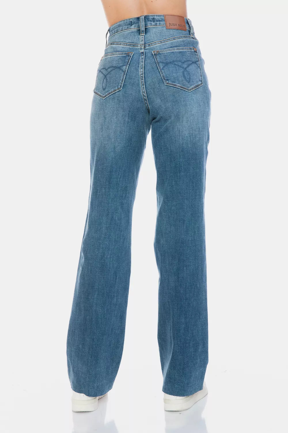 Judy Blue Full Size Tummy Control Cut Raw Hem Straight Jeans Secondary image