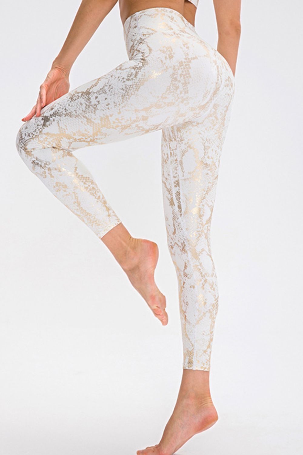 Animal Print Slim Fit Wide Waistband Long Sports Pants Secondary image