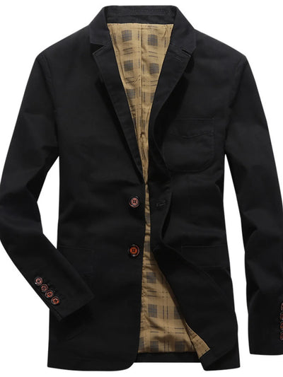 Men's Plus Size Button Up Long Sleeve Blazer