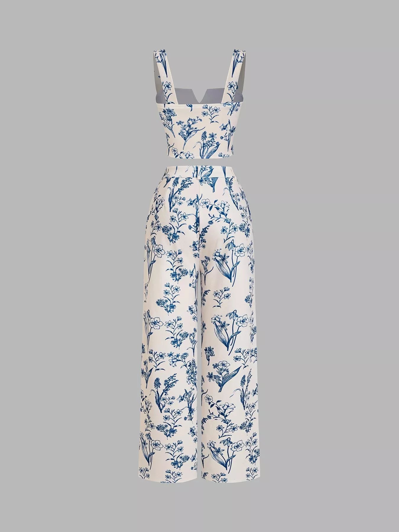 Floral Print Cami Top & Wide Leg Pants Set Secondary image