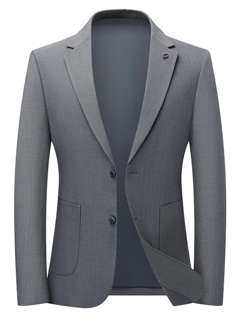 Men's Lapel Collar Long Sleeve Blazer – Dark Gray