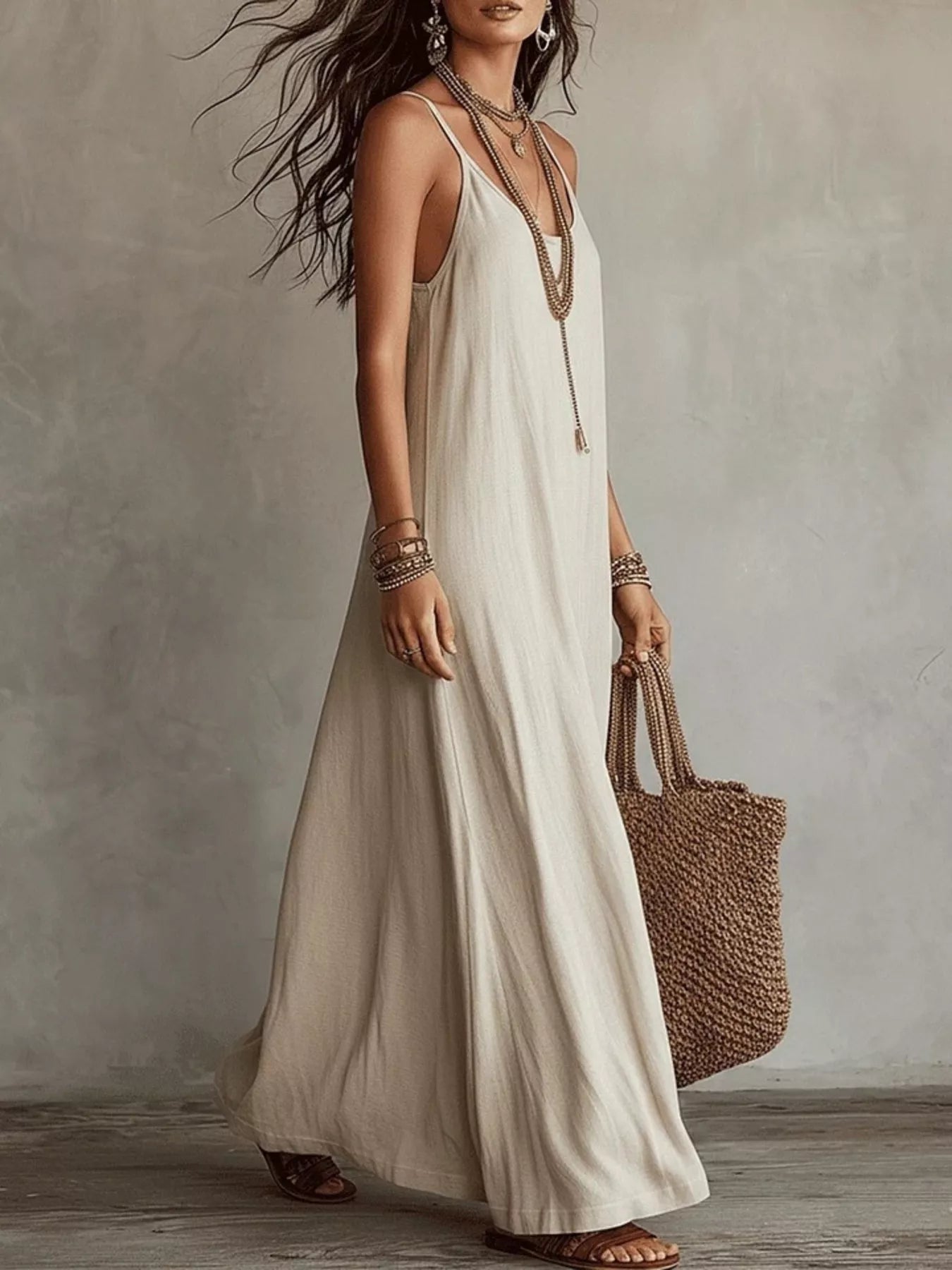 Full Size Scoop Neck Spaghetti Strap Maxi Dress Plus Size Secondary image