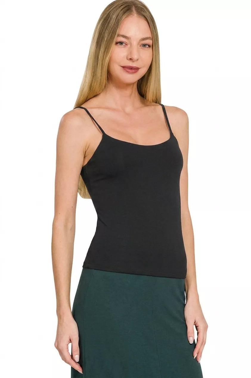 Zenana Double Layered Round Neck Spaghetti Cami Secondary image