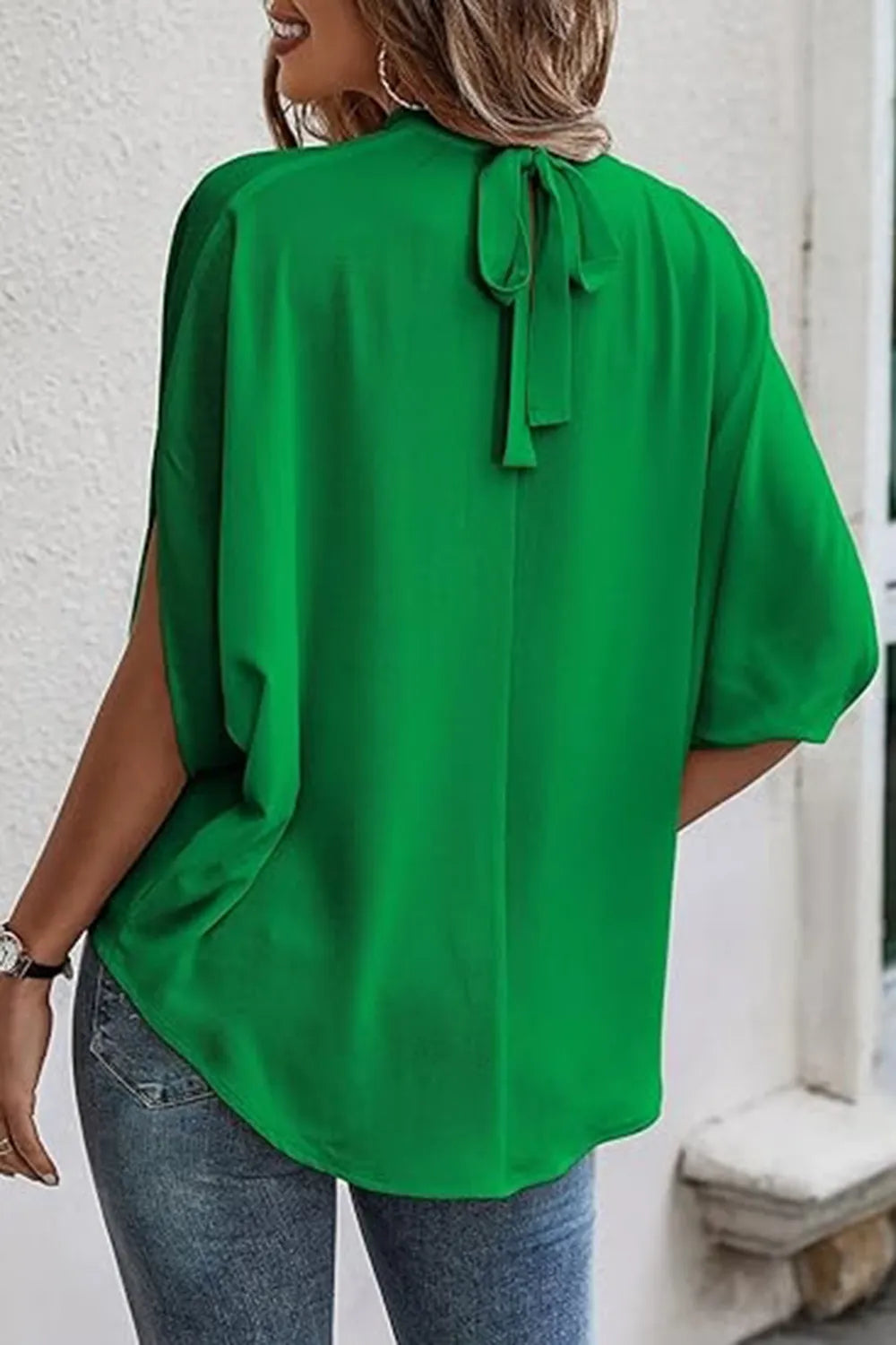 Tie Back Slit Half Sleeve Blouse Secondary image