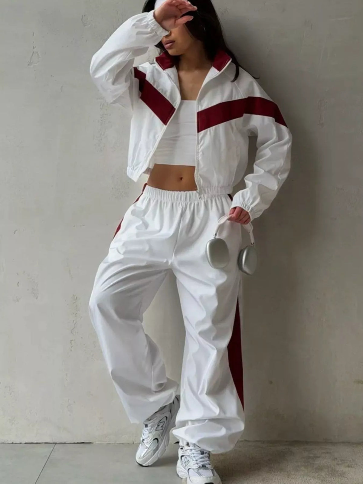 Color Block Zip Up Outerwear and Pants Set - photo 15
