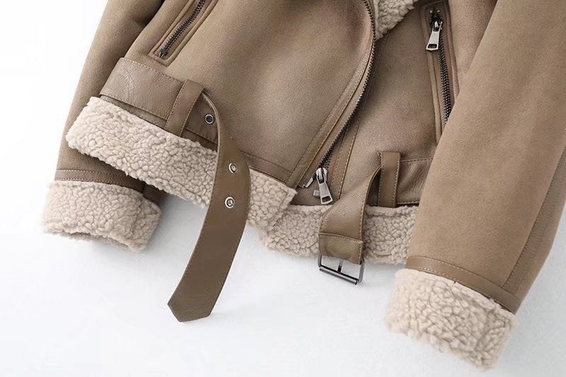 Women's Faux Suede Moto Jacket | Fleece-Lined Fall & Winter Coat - photo 6