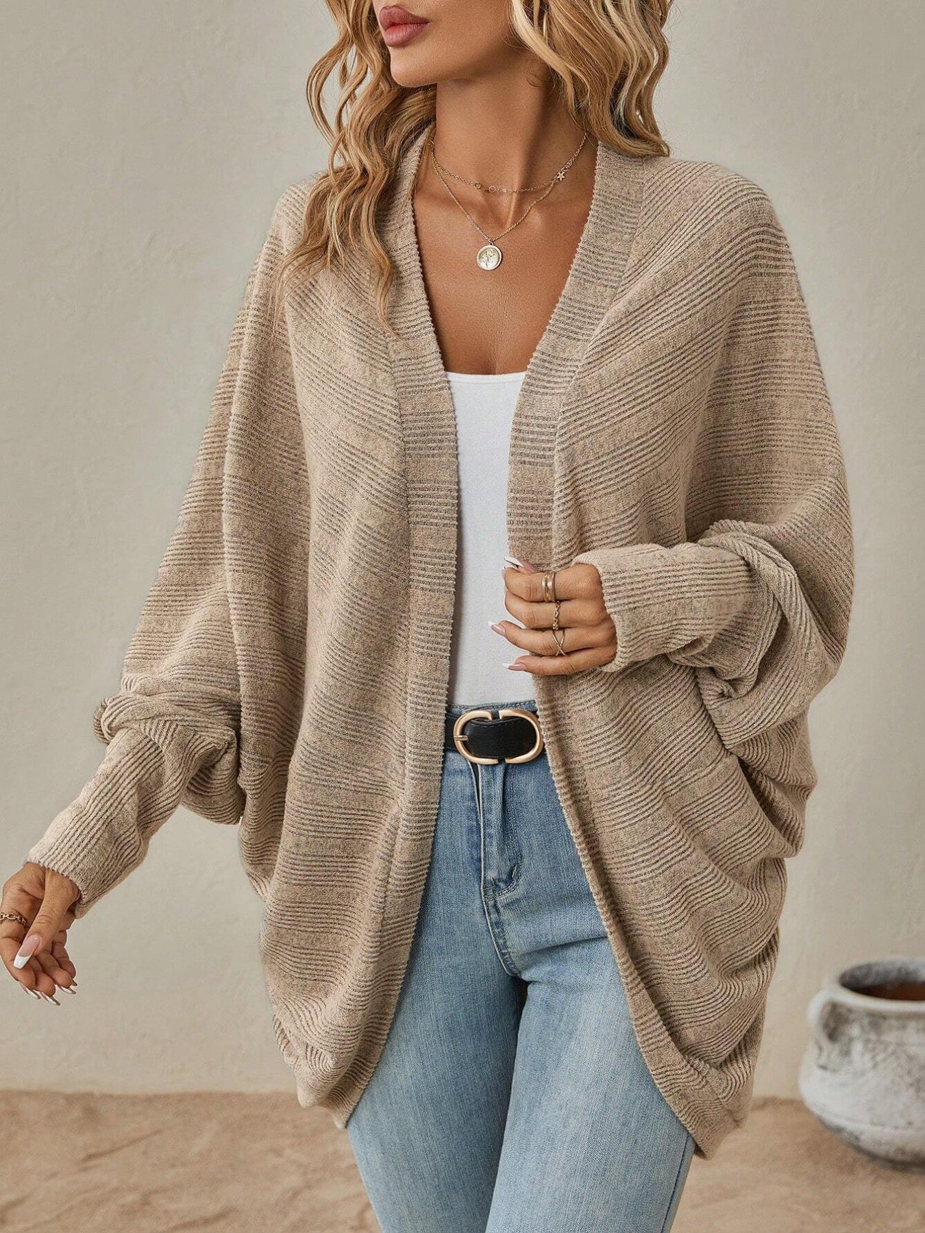 Open Front Batwing Sleeve Cardigan Secondary image