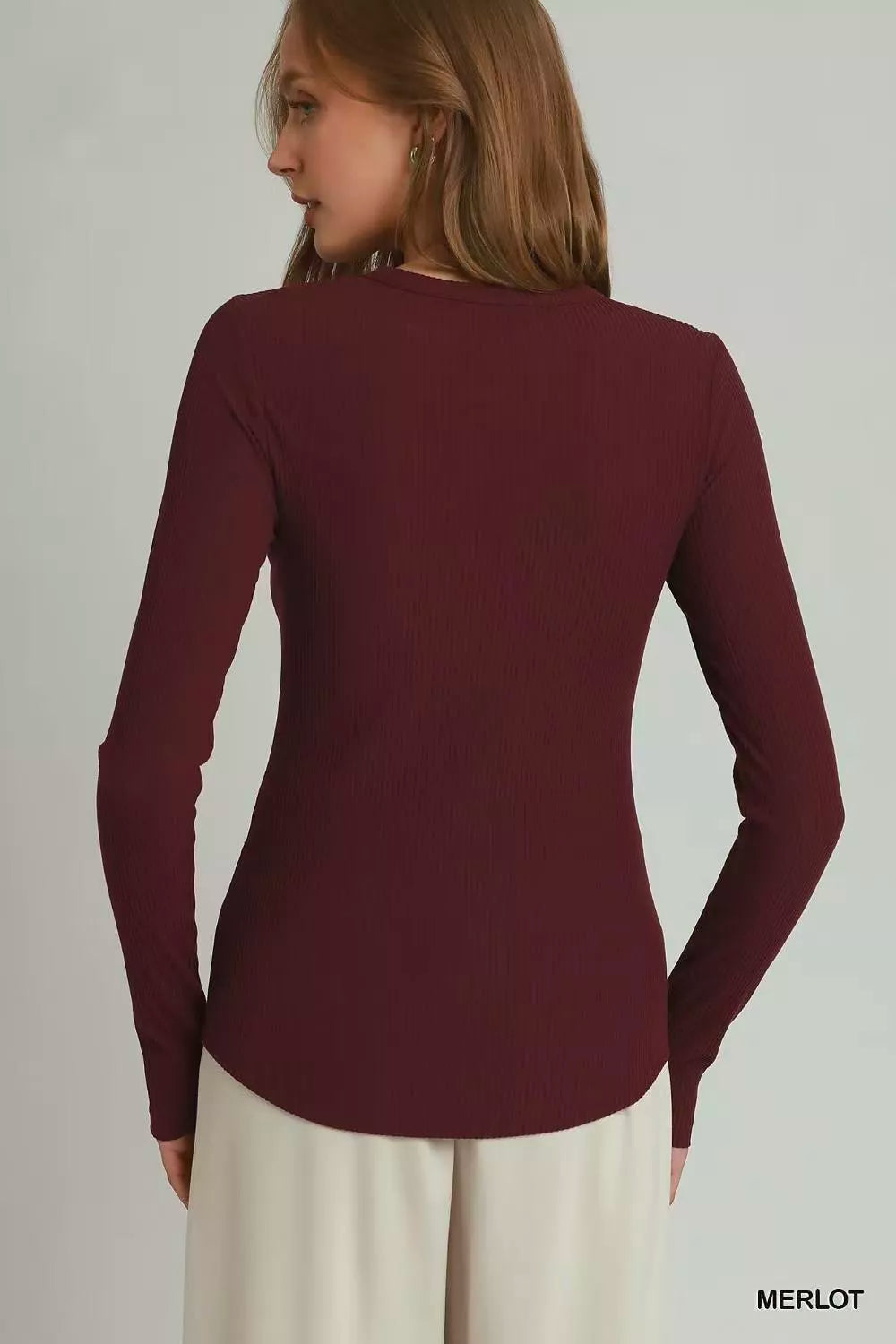 Umgee Brushed Rib Long Sleeve Top Secondary image