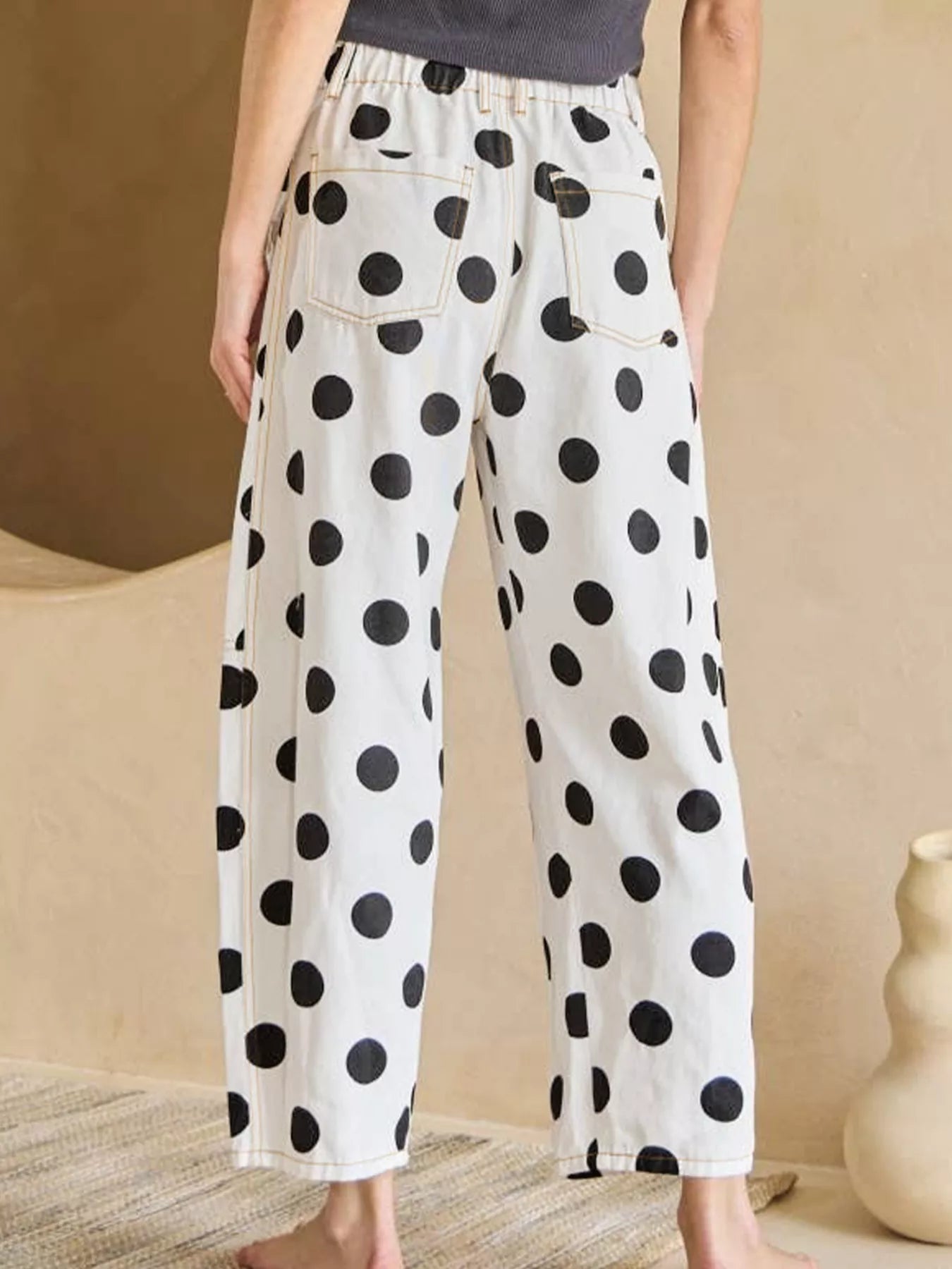 Polka Dot High-Waisted Jeans Secondary image