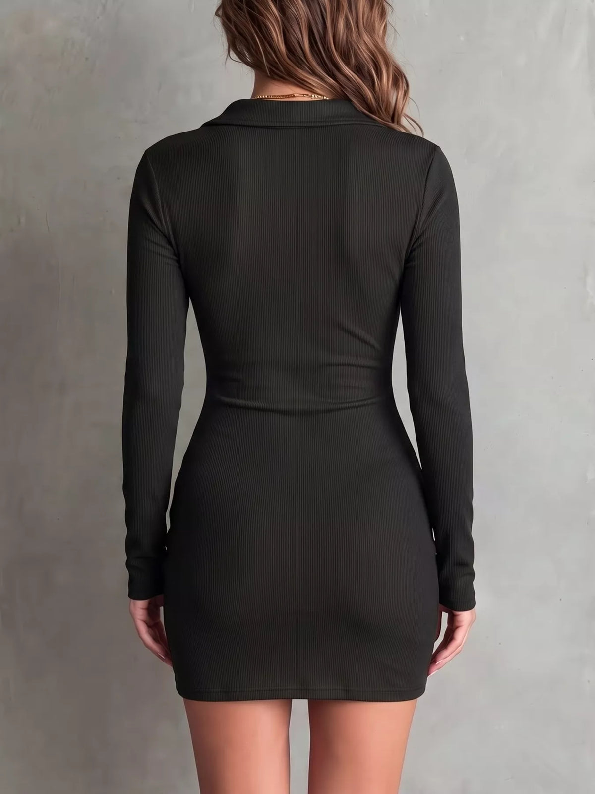 Button-Down Bodycon Mini Dress - photo 5