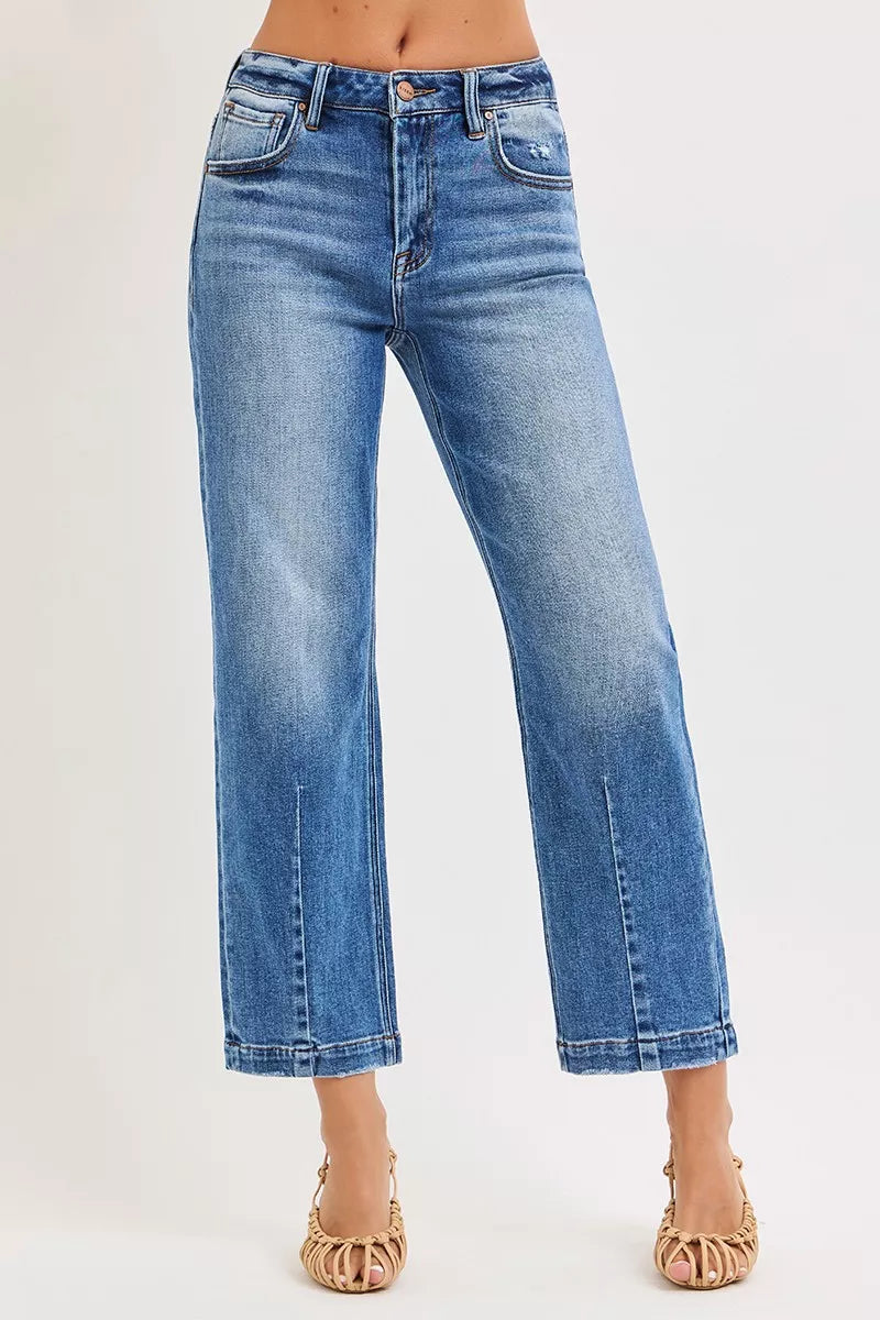 RISEN High Rise Crop Boyfriend Tapered Jeans Secondary image