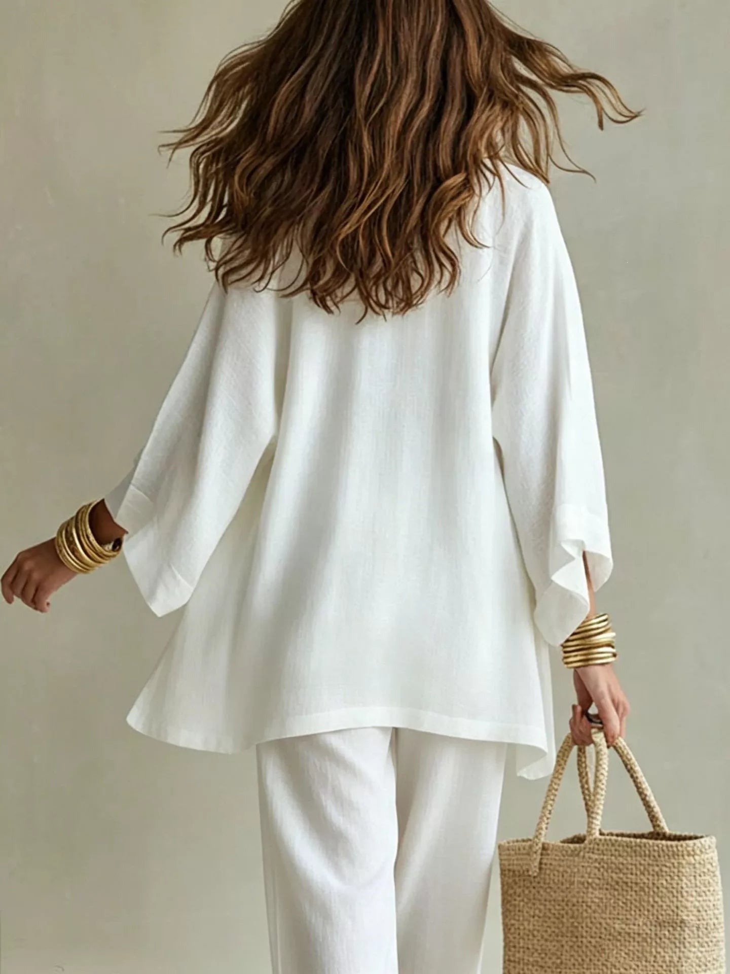 Full Size V-Neck Tank & Cardigan and Pants Set Plus Size Secondary image