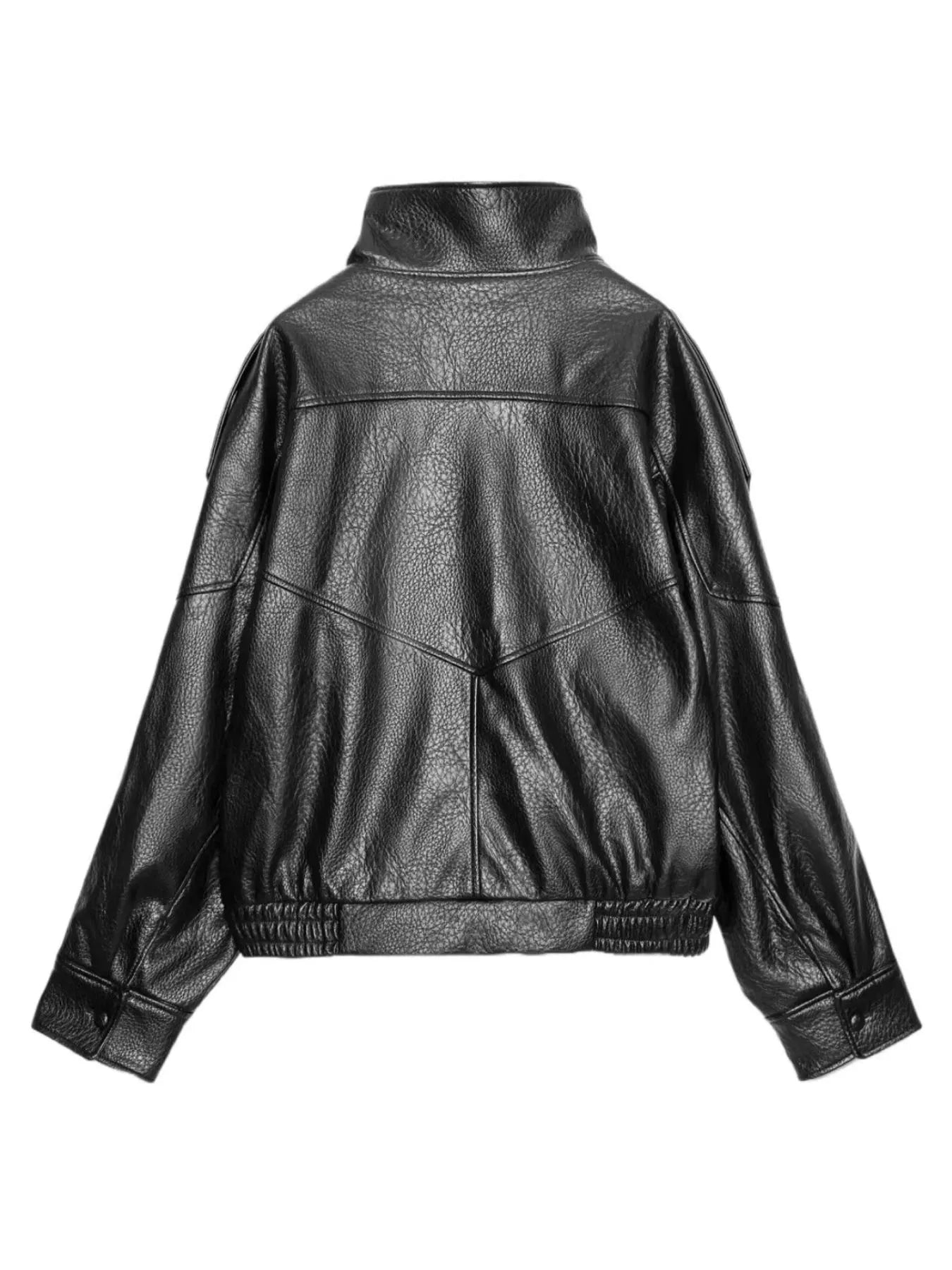 Asymmetrical Faux Leather Moto Jacket Secondary image
