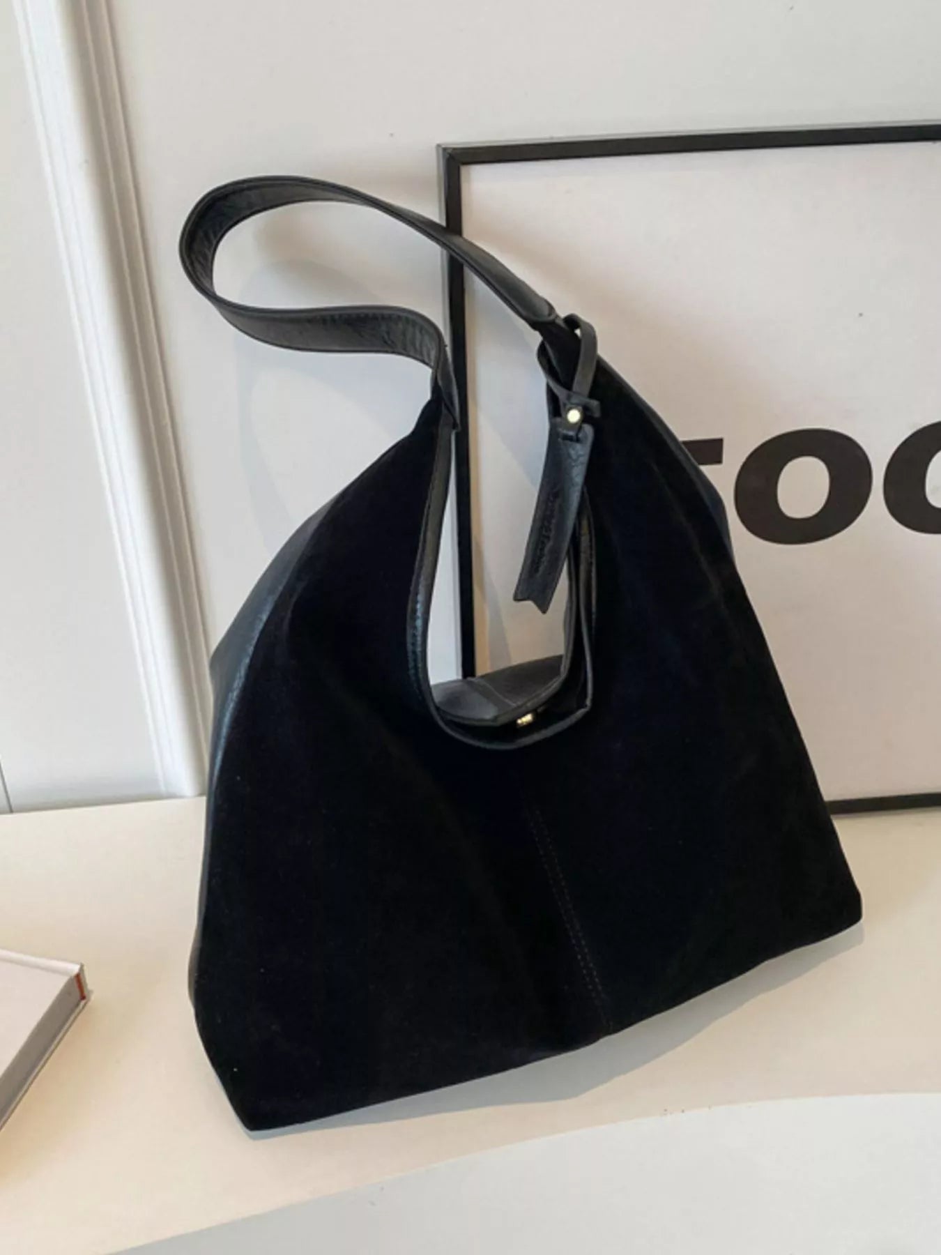 Adjustable Strap Corduroy Shoulder Bag Secondary image