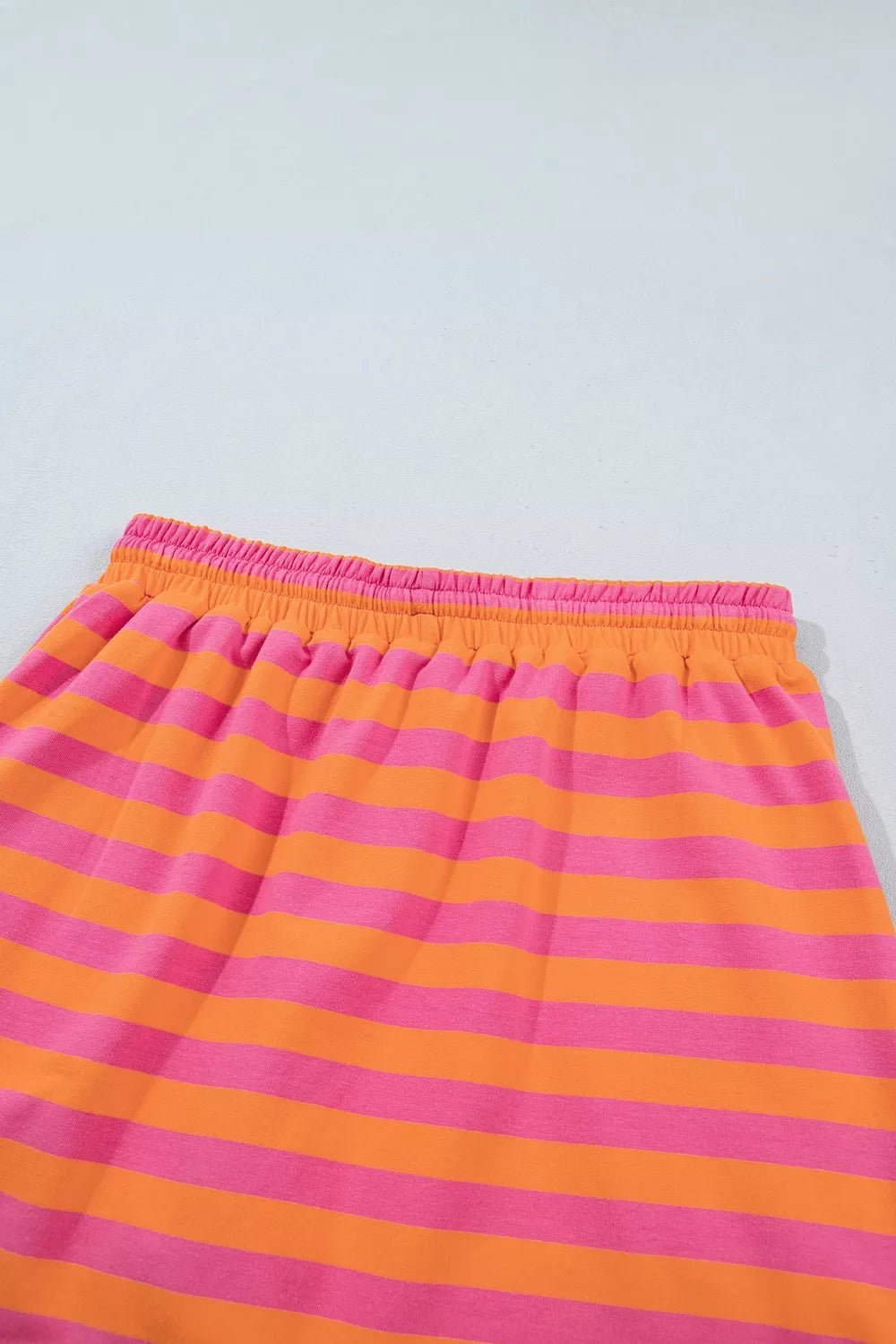 Stripe Color Block Patchwork Mock Neck Pullover Drawstring Mini Skort Set - photo 10