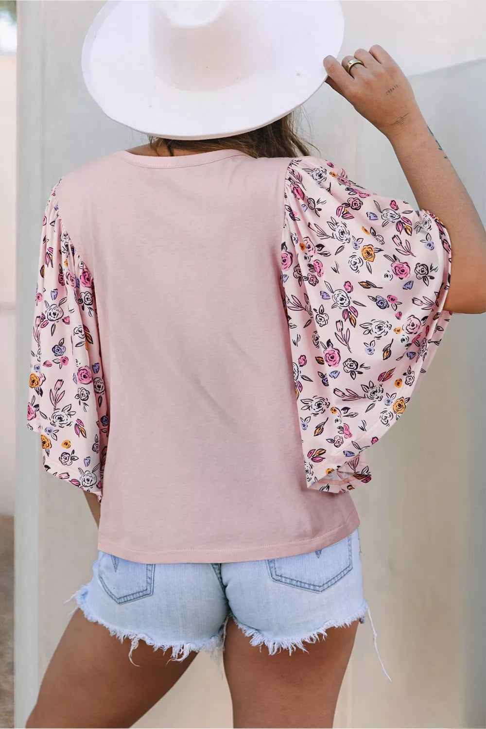 Floral Patchwork Bell Sleeve Blouse Secondary image
