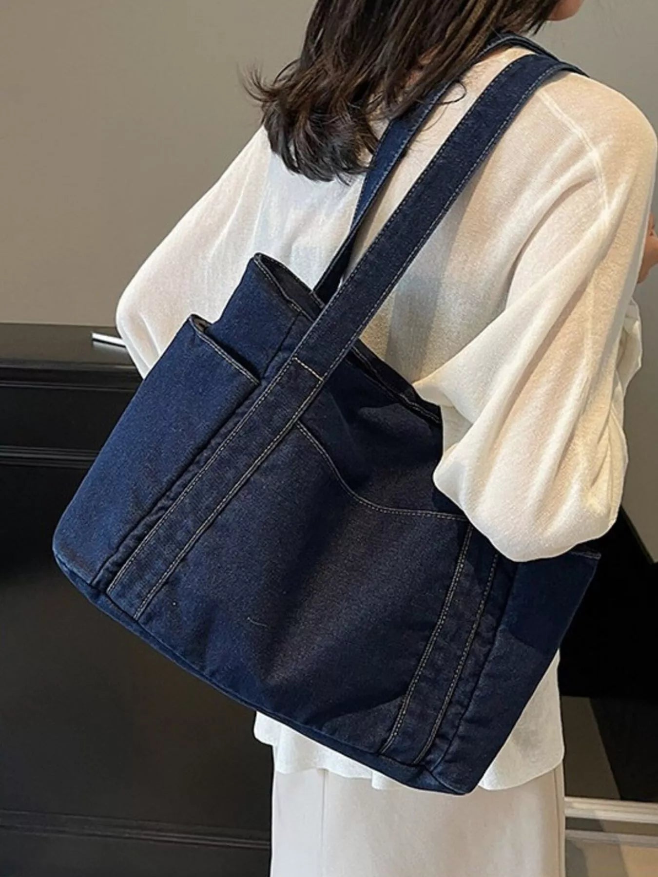 Denim Tote Shoulder Bag Secondary image