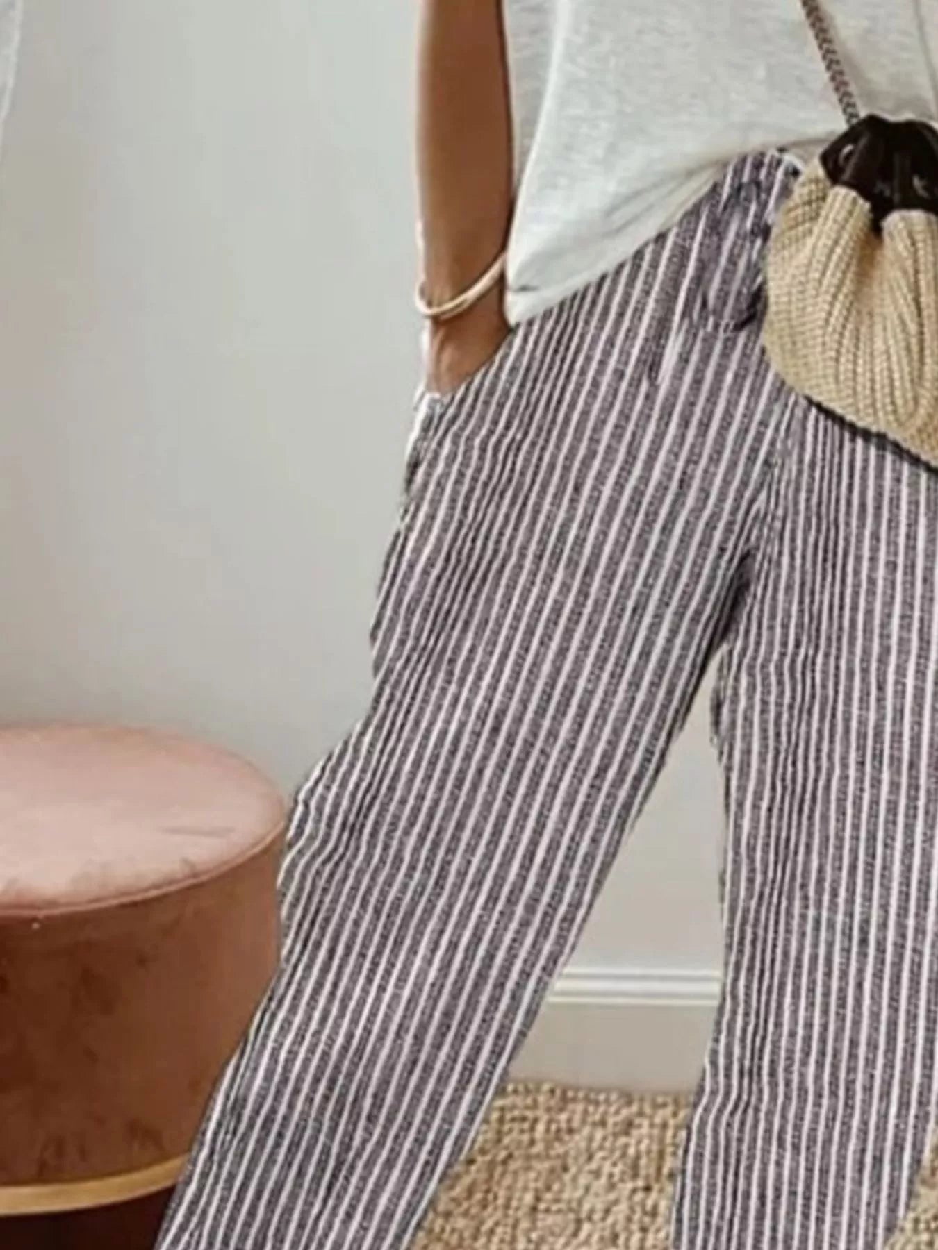 Striped Cropped Pants Secondary image