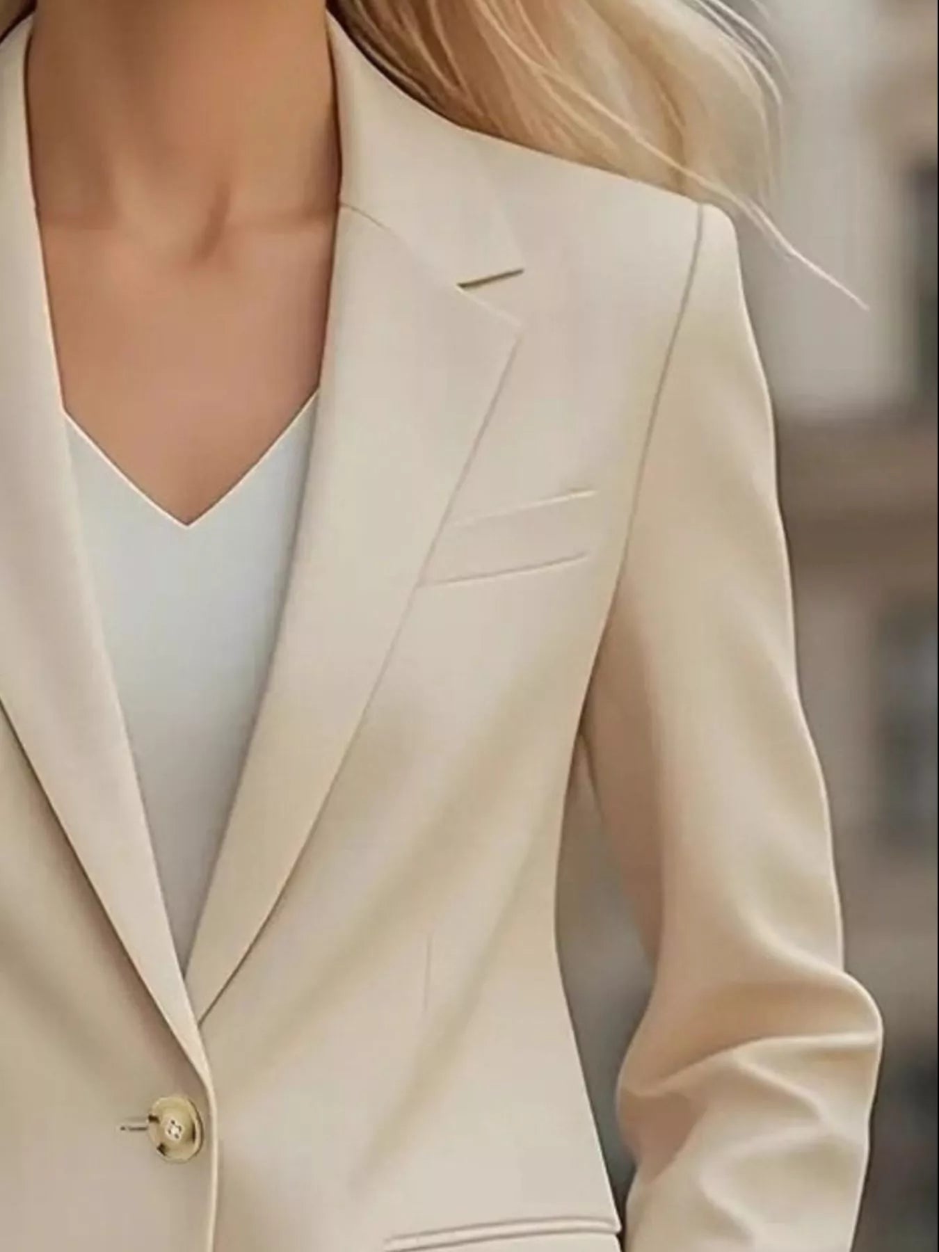 Lapel Collar One Button Blazer Secondary image