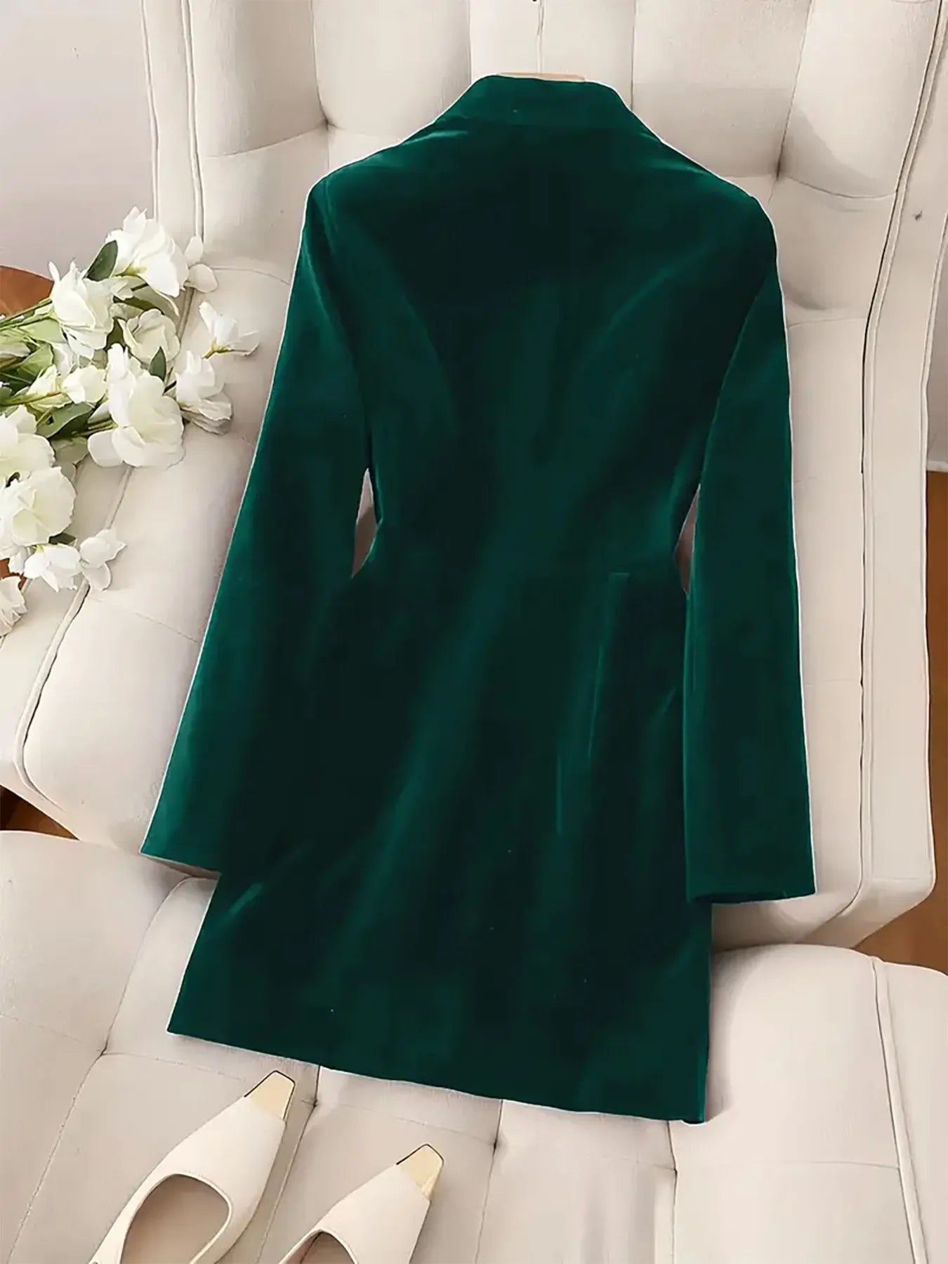 Velvet Double-Breasted Blazer Dress Secondary image