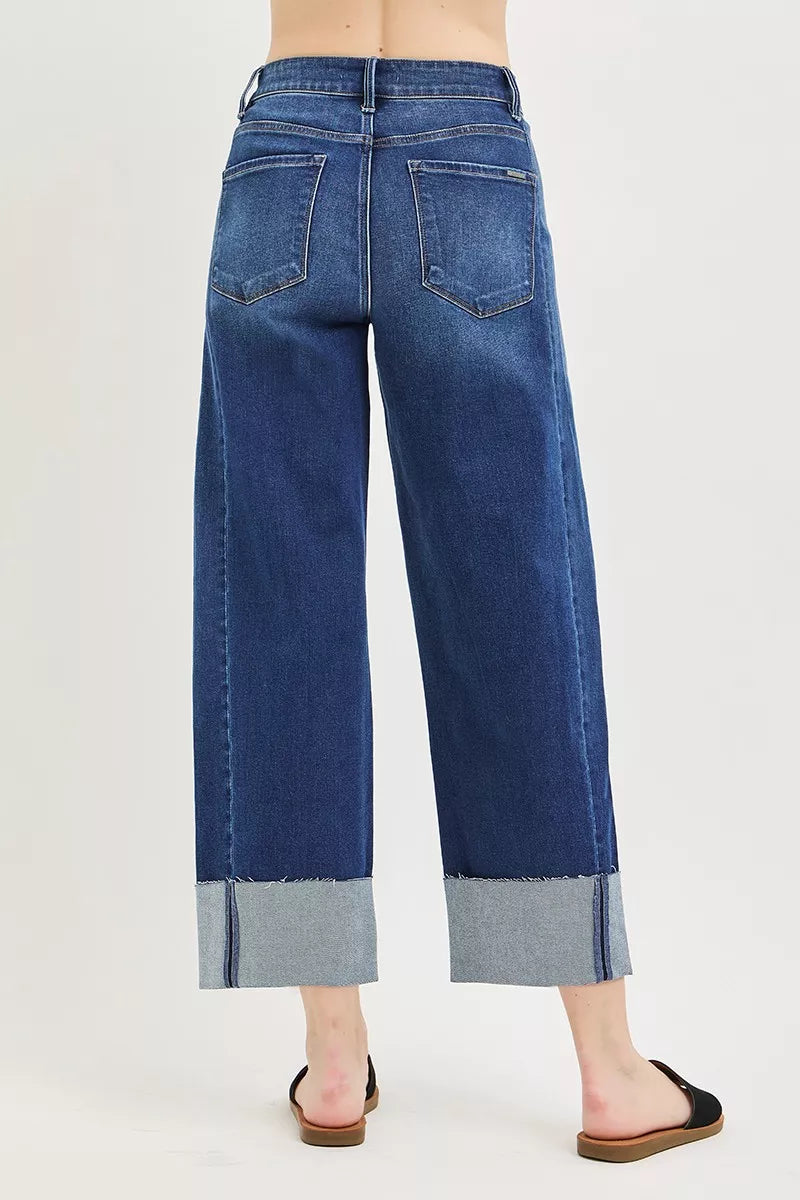RISEN Full Size Slouchy Crop Barrel Cuffed Jeans Plus Size Secondary image
