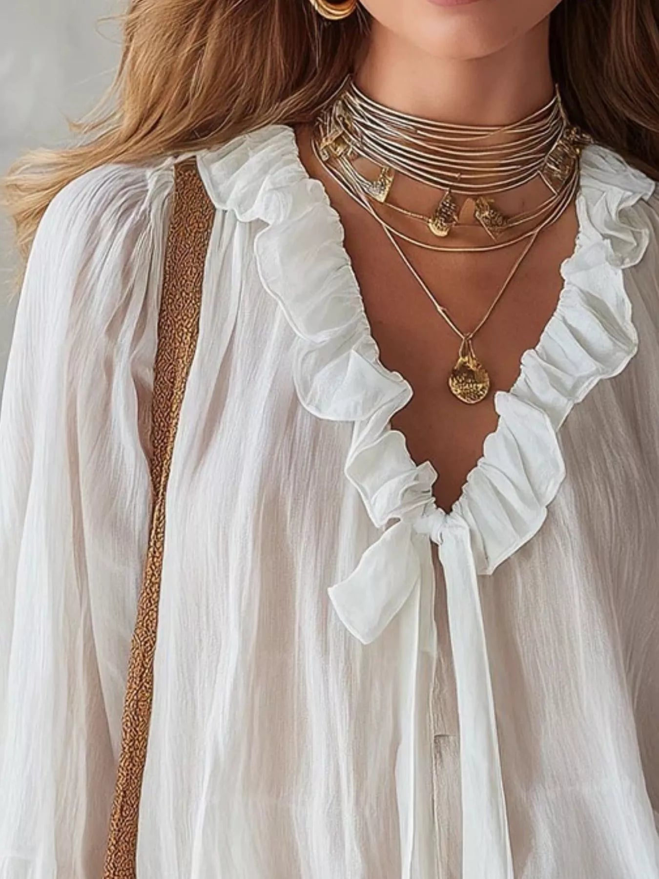 Ruffle Long Sleeve Blouse Secondary image