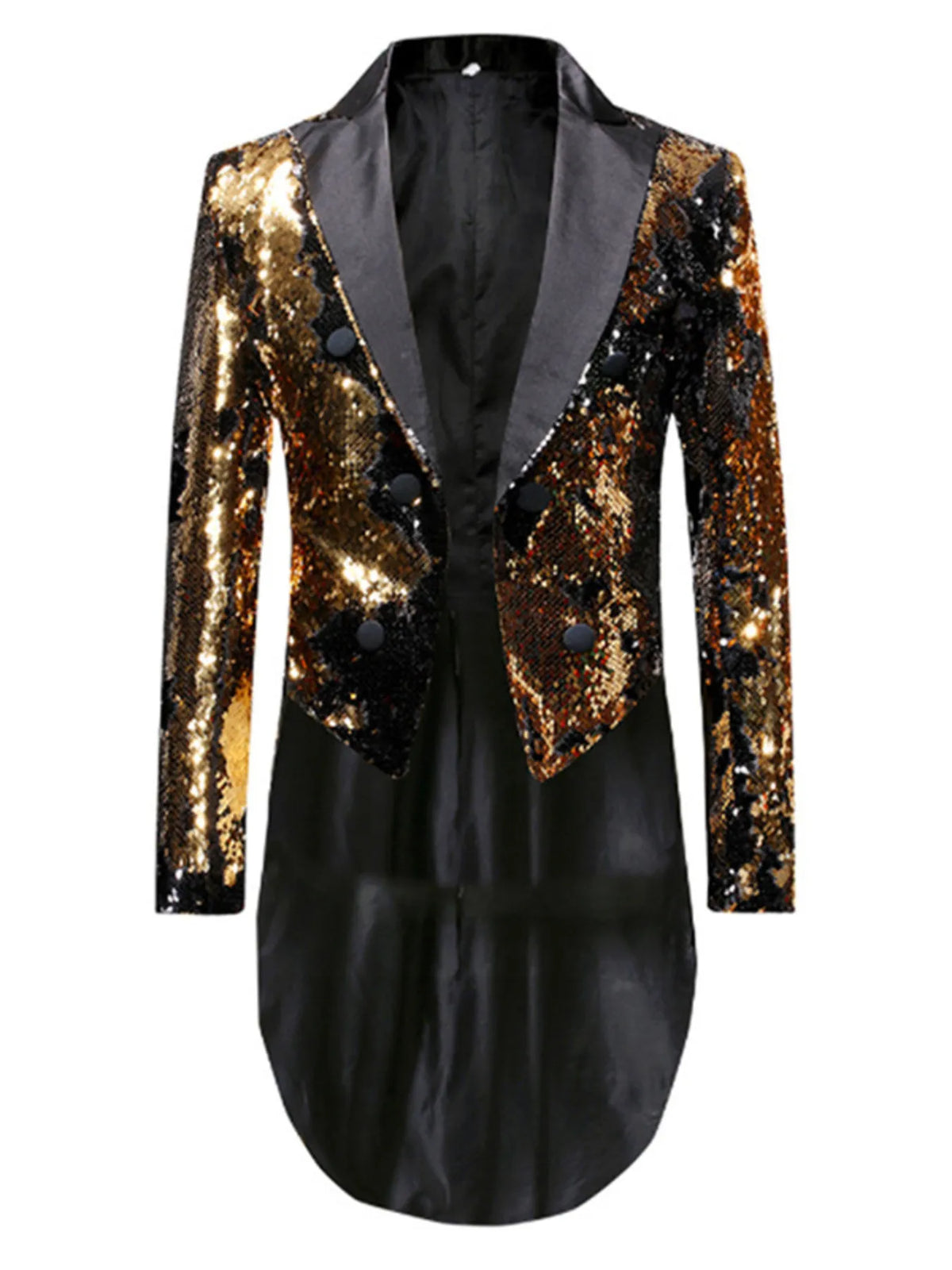 Men's Sequin Long Sleeve Tuxedo Blazer - photo 3