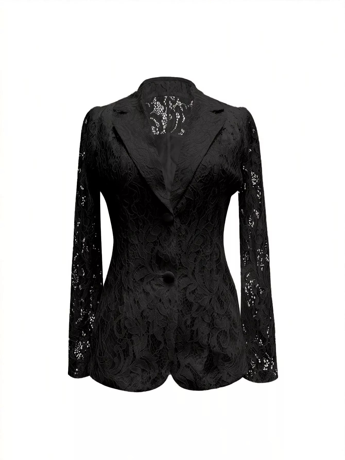 Lace Button Up Fitted Blazer Secondary image