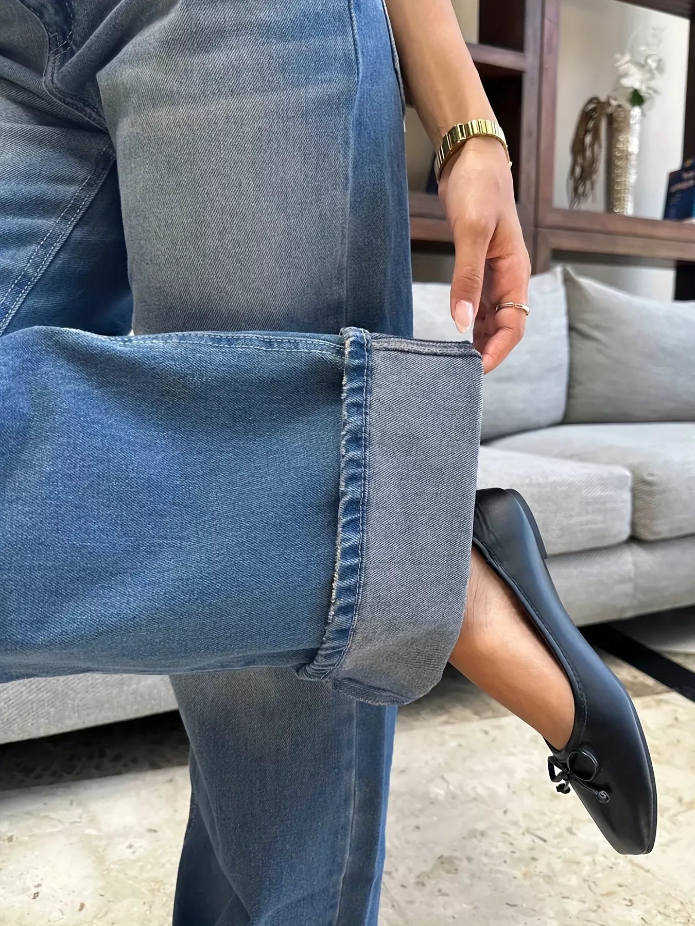 Washed Wide Leg Jeans Secondary image