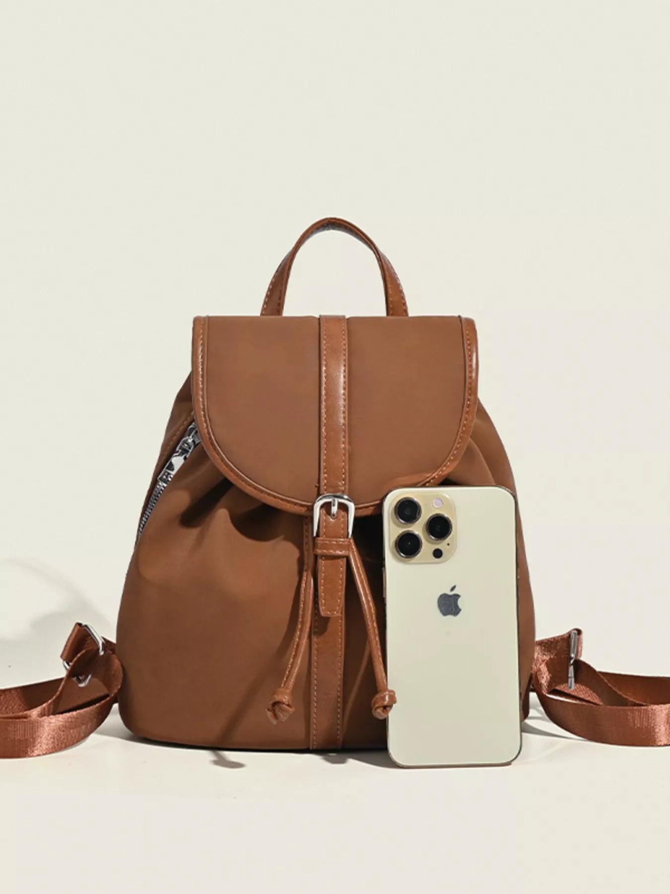 Drawstring Closure Flap Backpack Bag Secondary image