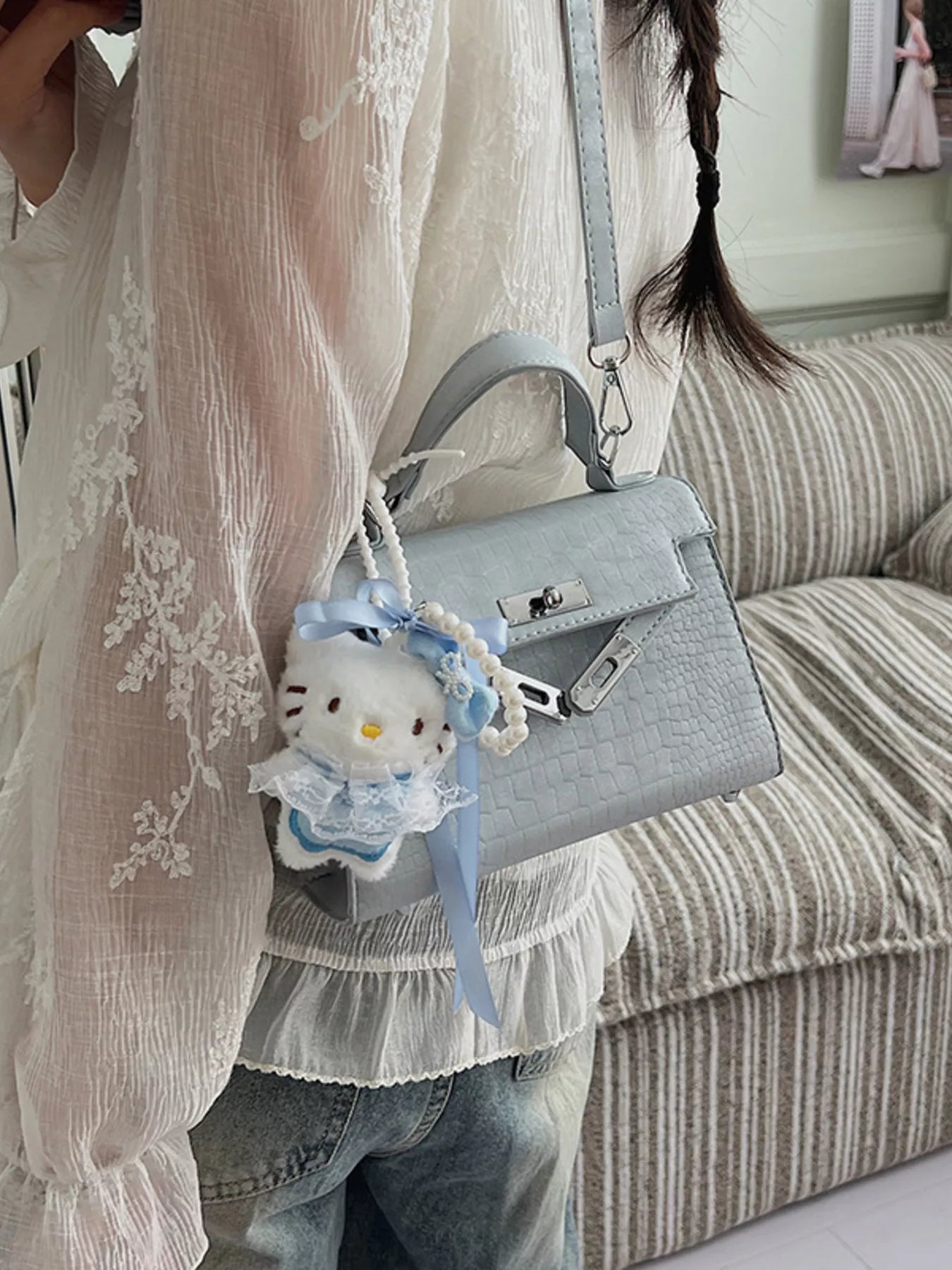 Croc-Embossed Mini Crossbody Bag Secondary image
