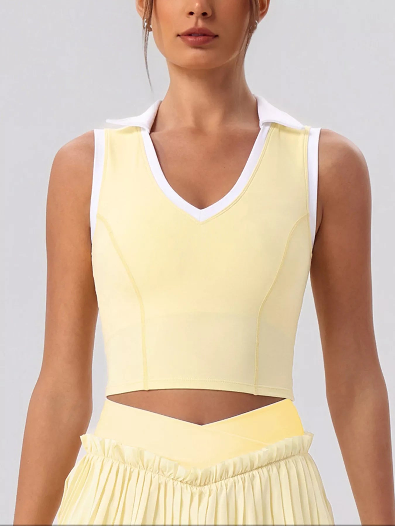 Sleeveless Top and Pleated Skirt Active Set Secondary image