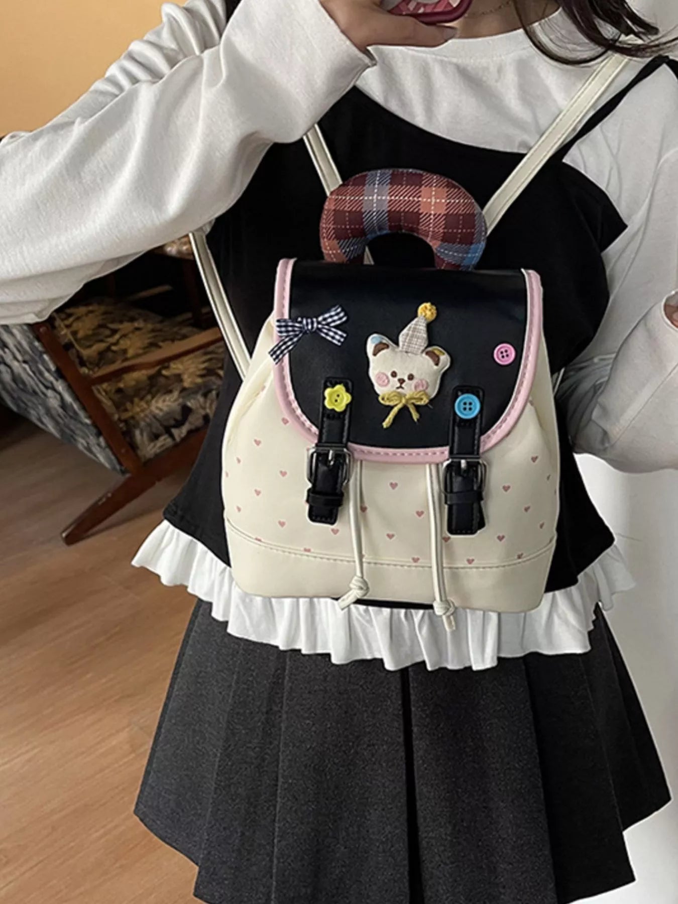 Cartoon Bear Decorated Backpack Bag Secondary image