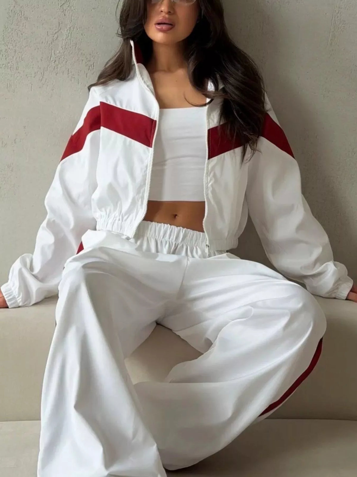 Color Block Zip Up Outerwear and Pants Set - photo 13