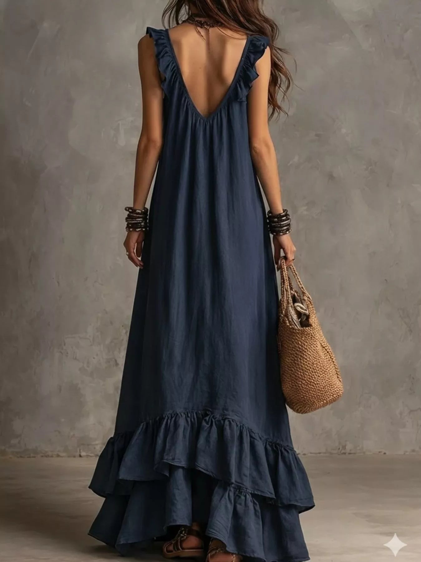 Ruffled Sleeveless Maxi Dress Secondary image
