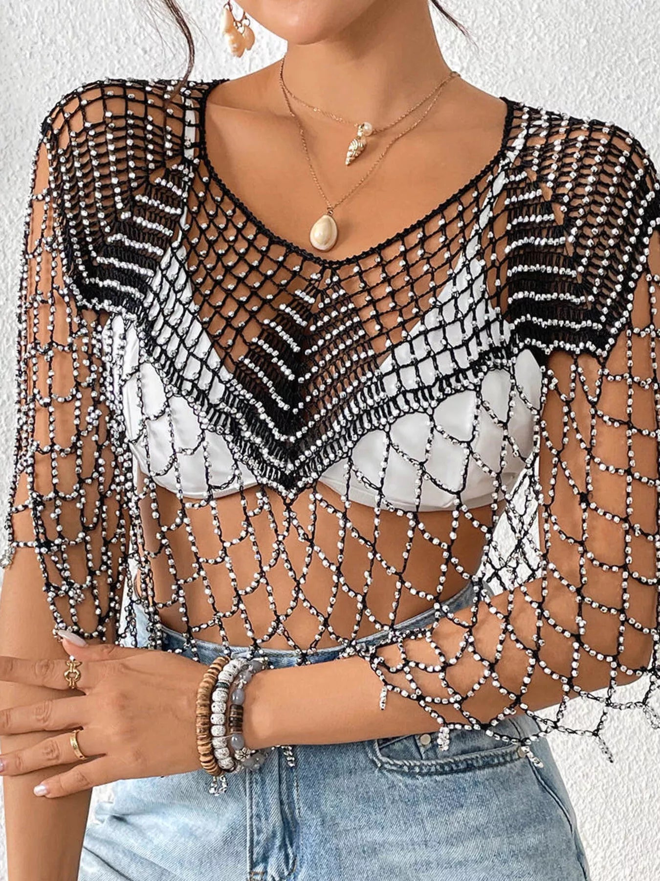 Beaded Crochet Cover Up Secondary image
