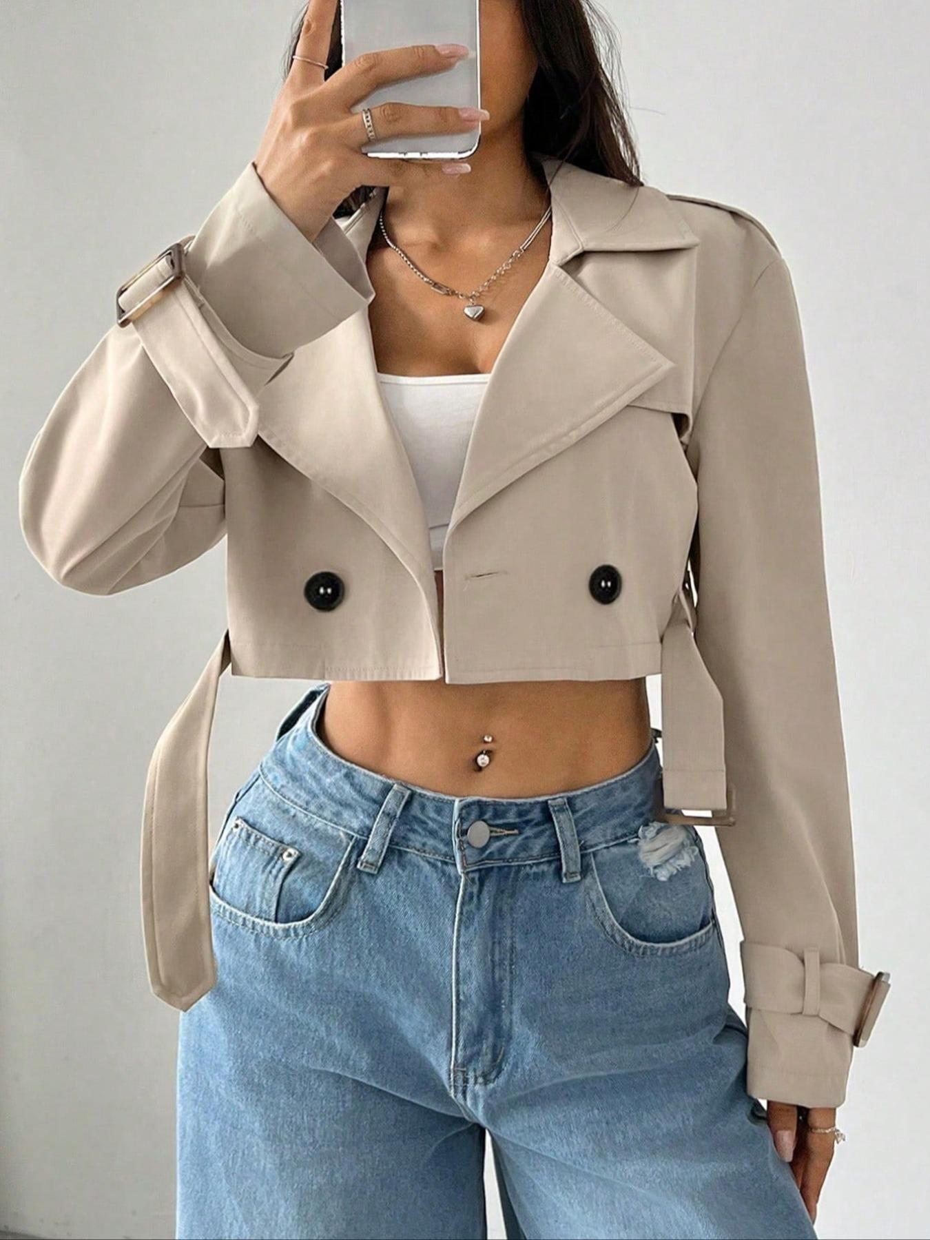 Double-Breasted Cropped Outerwear Secondary image