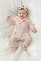 Girls' Long Sleeve Cotton Kimono Style Bodysuit Onesie
