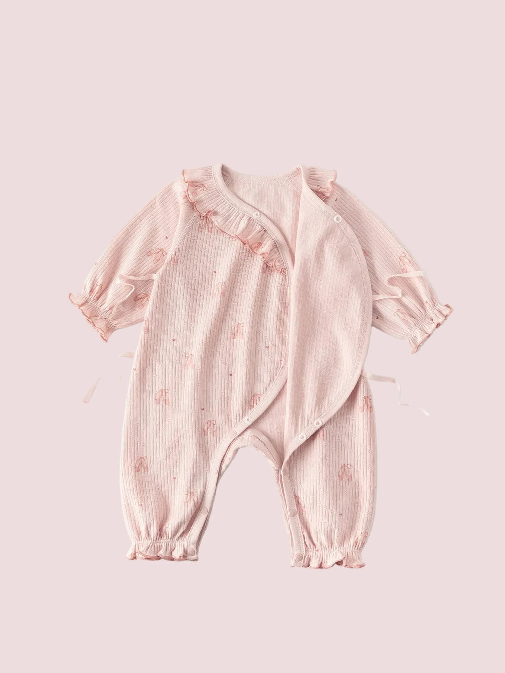 Girls' Long Sleeve Cotton Kimono Style Bodysuit Onesie
