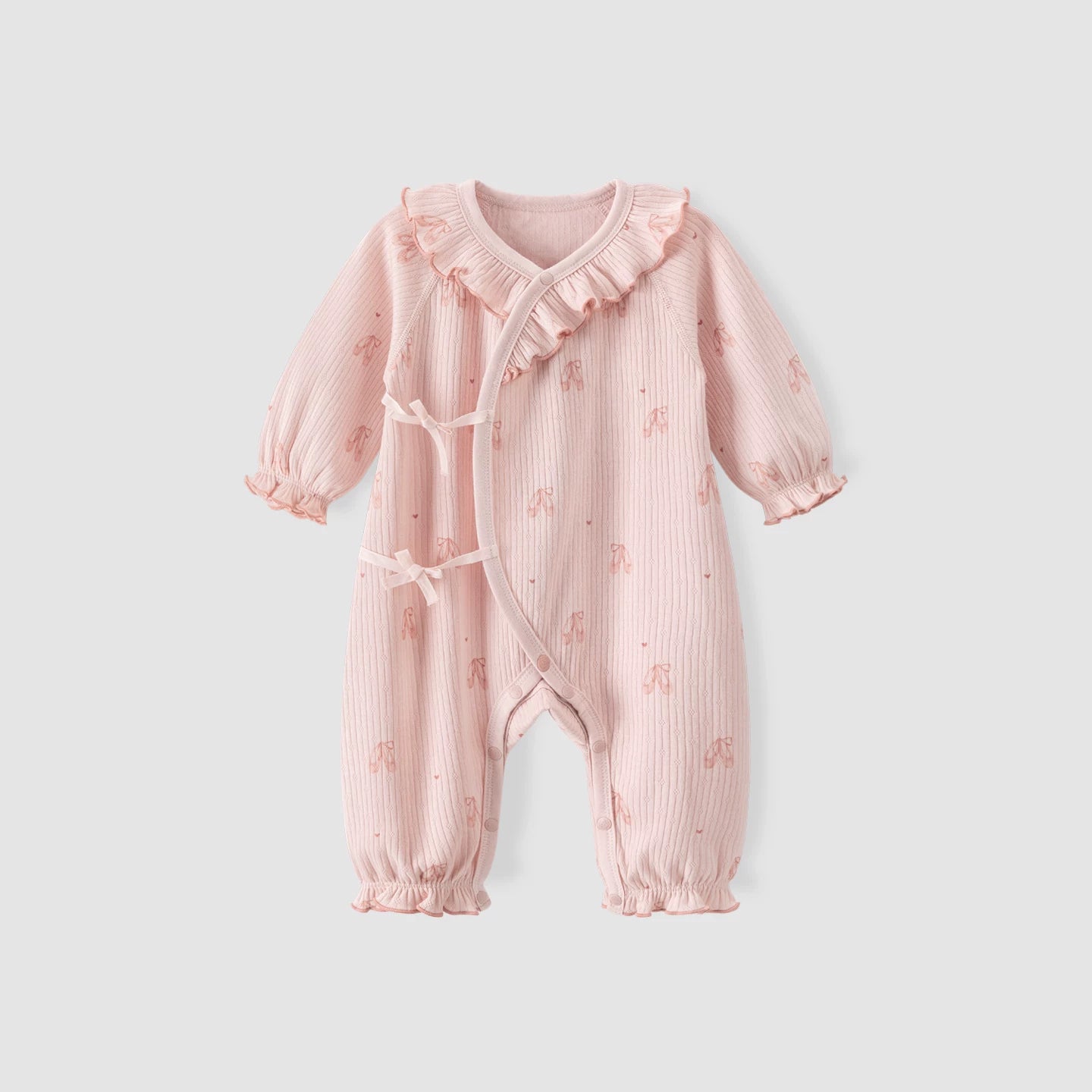 Girls' Long Sleeve Cotton Kimono Style Bodysuit Onesie