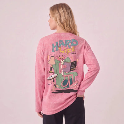 Hard Life Long Sleeves Unisex Oversize Cotton T-Shirt
