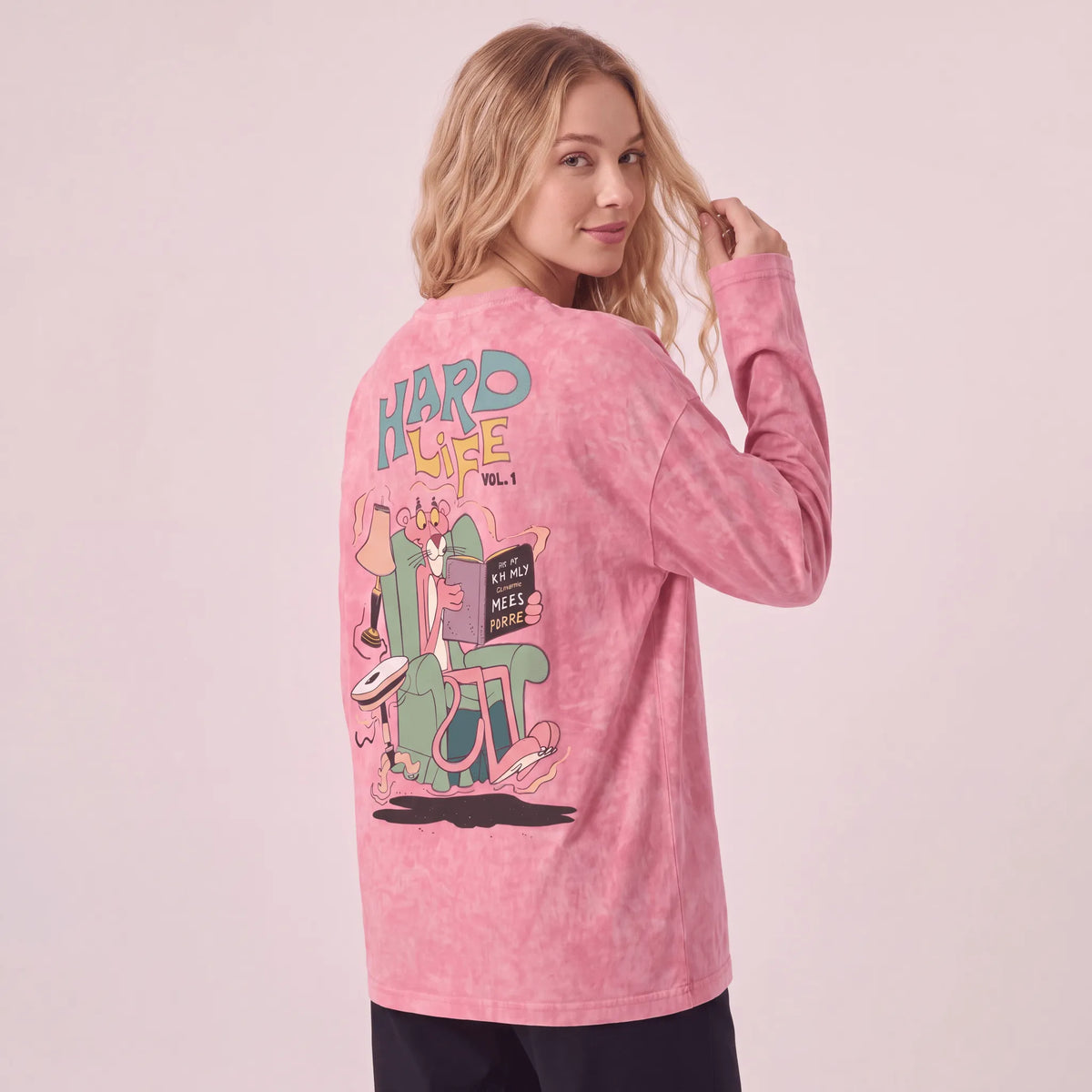 Hard Life Long Sleeves Unisex Oversize Cotton T-Shirt