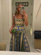 Sexy Print Sleeveless Long Dress Women Slim Backless V-Neck Sling Party Dresses 2026
