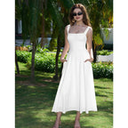 Women's Thick Strap Slim Fit Waist-Cinching Long Dress