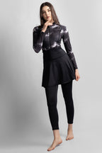 Women's 4-Piece Astromist Printed Burkini Set With Skirt
