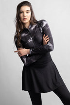 Women's 4-Piece Astromist Printed Burkini Set With Skirt